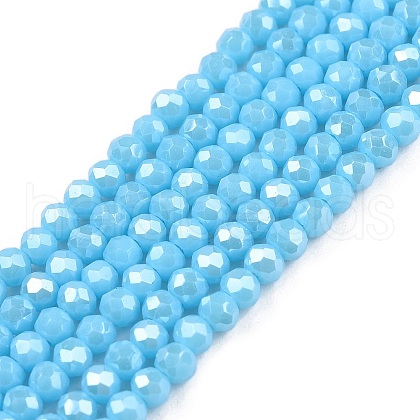 Electroplate Glass Beads Strands EGLA-A044-P1mm-A08-1