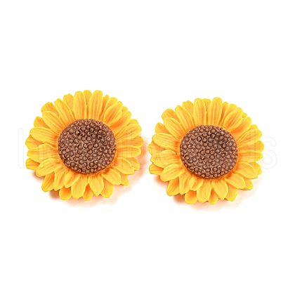 Opaque Resin Flower Cabochons RESI-H151-05B-1