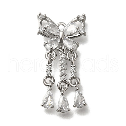 Rack Plating Brass Micro Pave Cubic Zirconia Pendants KK-M014-07P-1