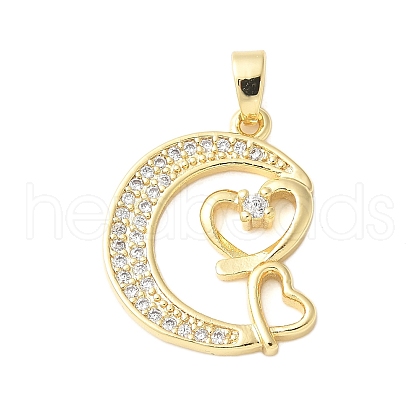 Brass Micro Pave Cubic Zirconia Pendants KK-D357-09A-G-1
