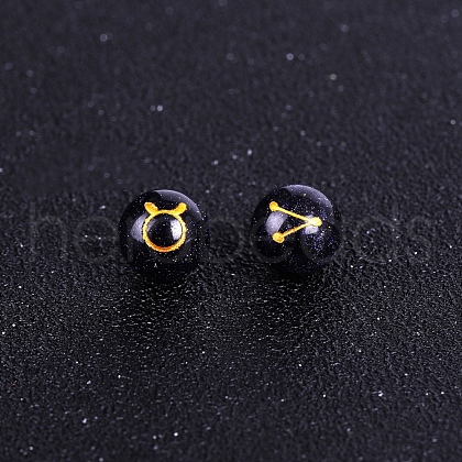 Synthetic Blue Goldstone Carved Constellation Beads PW-WG92554-02-1