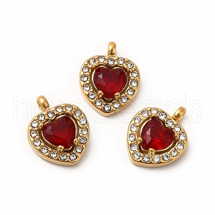 PVD Vacuum Plating 304 Stainless Steel Cubic Zirconia Pendants STAS-A076-02G-03-1