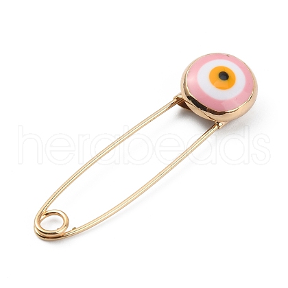 Alloy & Glass Safety Pins AJEW-WH0323-29C-1