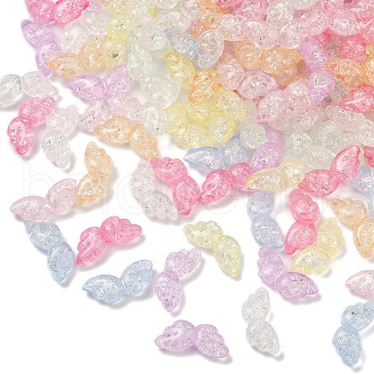 Transparent Crackle Acrylic Beads OACR-B031-10-1