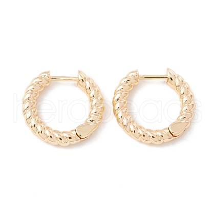 Brass Twist Rope Hoop Earrings for Women KK-A158-07B-G-1