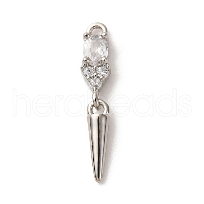 Brass Micro Pave Cubic Zirconia Pendants KK-I276-11P-01-1