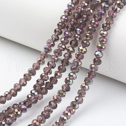Electroplate Transparent Glass Beads Strands EGLA-A034-T3mm-R03-1