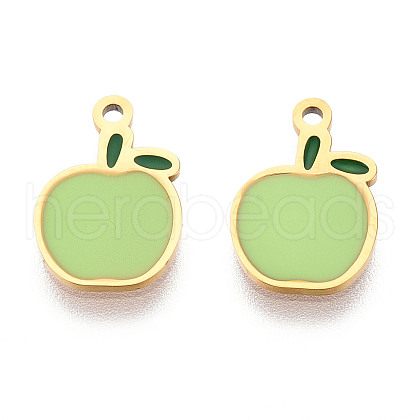304 Stainless Steel Enamel Charms STAS-T065-52G-02-1