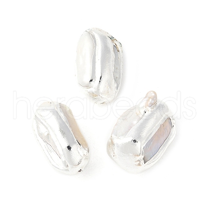 Electroplated Natural Baroque Keshi Pearl Beads KK-P305-01S-1