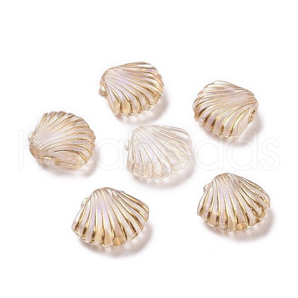Plating Transparent Acrylic Beads X-OACR-P013-19-1