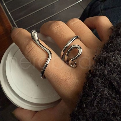 Brass Finger Rings for Women RJEW-Z095-01P-1