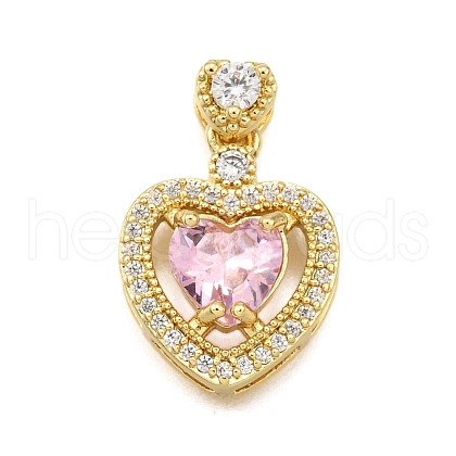 Brass Micro Pave Cubic Zirconia Pendants KK-K401-07A-02-1