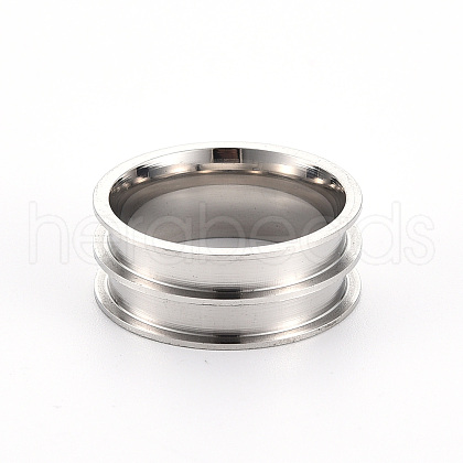 Tarnish Resistant 201 Stainless Steel Ring Core Blank for Inlay Jewelry Making RJEW-ZX002-05-7-1