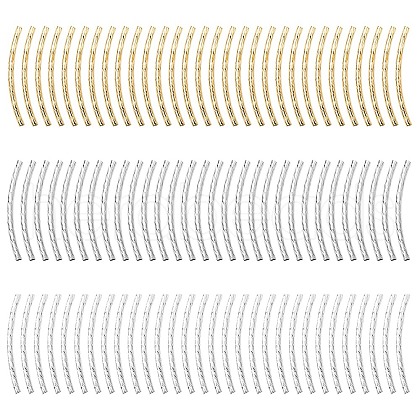 90Pcs 3 Colors Brass Tube Beads KK-YW0002-08A-1