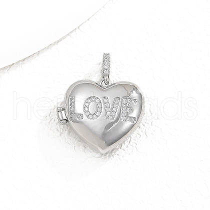 Brass Micro Pave Clear Cubic Zirconia Locket Pendants PW-WGD0A2C-04-1