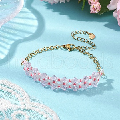 Handmade Glass Seed Beaded Bracelets for Women BJEW-MZ00132-04-1