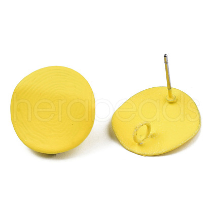 Spray Painted Iron Stud Earring Findings IFIN-N008-012D-1