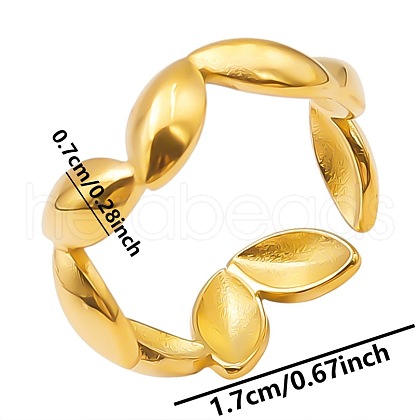 Minimalist Horse Eye 304 Stainless Steel Cuff Rings NC1844-2-1