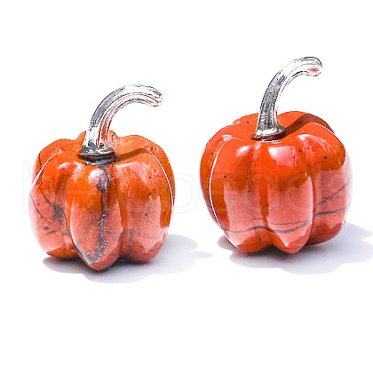 Natural Red Jasper Carved Healing Pumpkin Figurines PW-WG74769-11-1