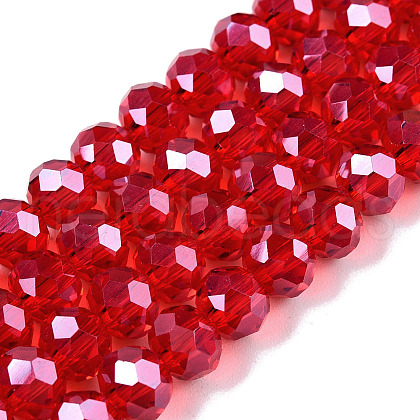 Electroplate Glass Beads Strands EGLA-A044-T6mm-A01-1
