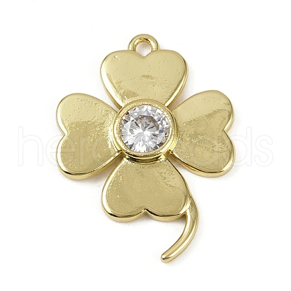 Brass Micro Pave Cubic Zirconia Pendants KK-M322-32G-1