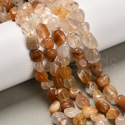 Natural Yellow Hematoid Quartz Beads Strands G-P568-C05-01-1