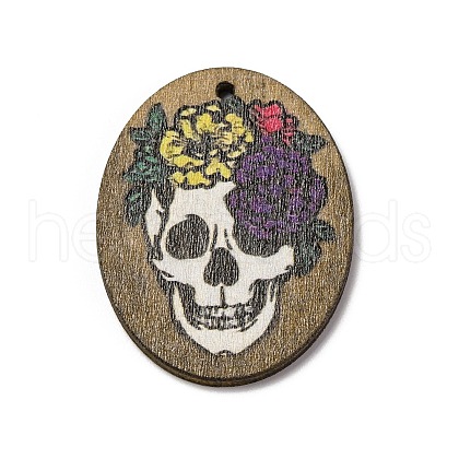 Single Face Printed Wood Pendants WOOD-B009-01F-1