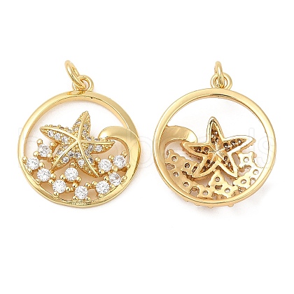 Brass Micro Pave Cubic Zirconia Pendants KK-P236-12G-1