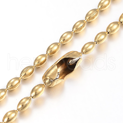 304 Stainless Steel Ball Chain Necklaces Making MAK-I008-03G-A03-1