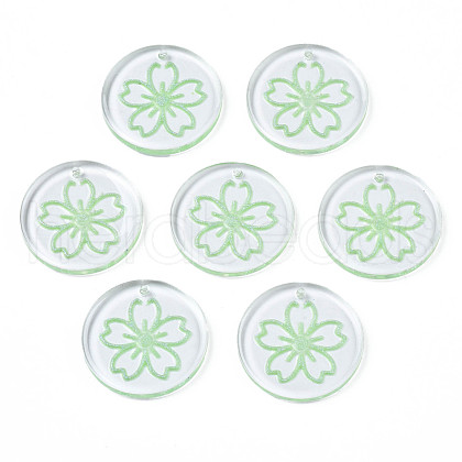 Transparent Resin Pendants RESI-N030-004C-1