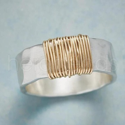 Zinc Alloy Wire Wrapped Finger Rings for Women FS-WG4DD4C-04-1