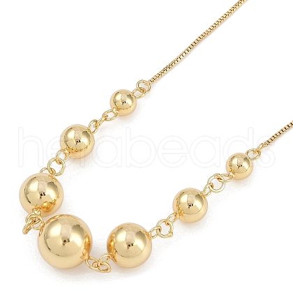 Brass Round Ball Bib Necklaces for Women NJEW-U015-03G-1