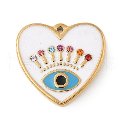 304 Stainless Steel Enamel Pendants STAS-P380-64G-04-1