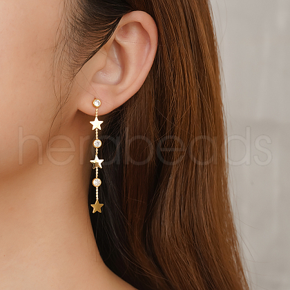 Stainless Steel Star Tassel Stud Earrings LM8207-2-1