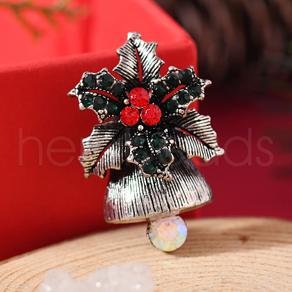 Christmas Theme Zinc Alloy Rhinestone Brooches for Backpack Clothes LK8386-14-1