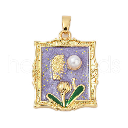 Brass Enamel Pendants KK-U068-12A-01G-1