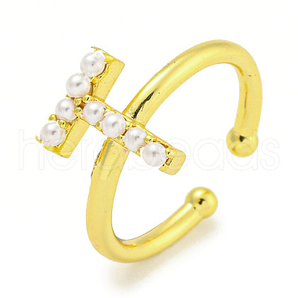 Rack Plating Brass Open Cuff Rings for Women RJEW-F162-01G-T-1