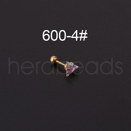 316L Surgical Stainless Steel Clear AB Cubic Zirconia Cartilage Earrings WG3C59B-12-1