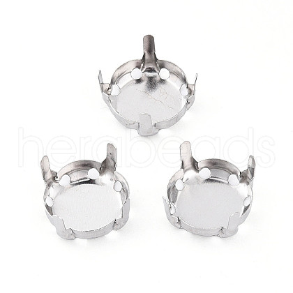201 Stainless Steel Sew on Prong Settings STAS-T032-01-12mm-P-1