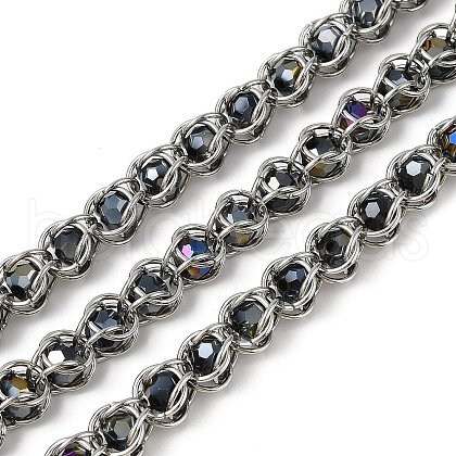 304 Stainless Steel Glass Link Chains CHS-L029-10P-04-1
