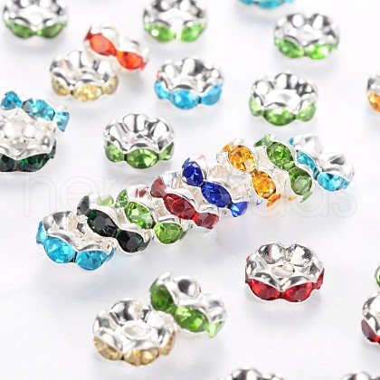 Brass Grade A Rhinestone Spacer Beads RSB030NF-1