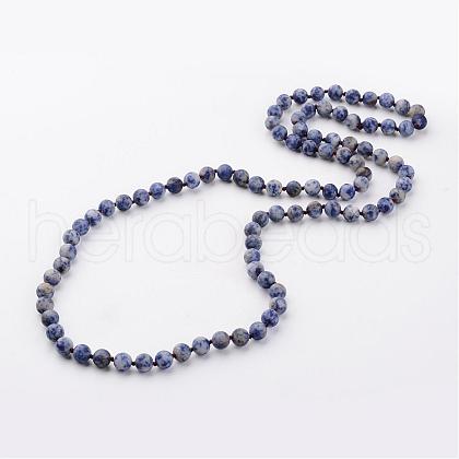 Natural Blue Spot Jasper Necklaces NJEW-D264-14-1