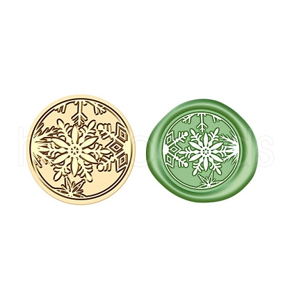 Christmas Series Wax Seal Brass Stamp Head AJEW-Z031-04G-28-1