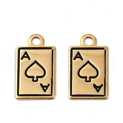 304 Stainless Steel Enamel Pendants STAS-L290-45G-1