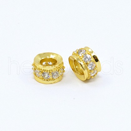 Brass Cubic Zirconia Beads ZIRC-F001-107G-1
