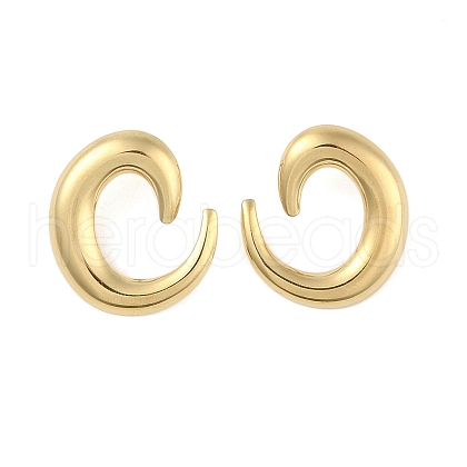 Left and Right Ion Plating(IP) 304 Stainless Steel Stud Earrings for Women EJEW-B050-03G-1