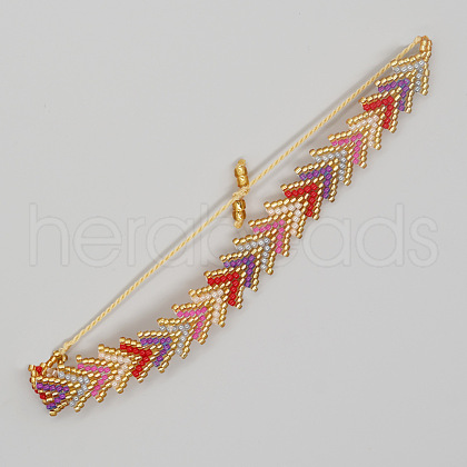 Adjustable Bohemian Style Handmade Miyuki Seed Bead Rainbow Arrow Beaded Bracelets for Women VB1901-1-1