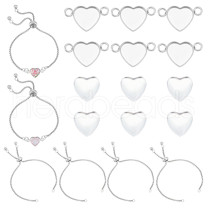 Unicraftale DIY Blank Heart Link Bracelet Making Kit DIY-UN0005-29-1
