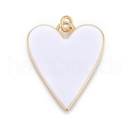 Brass Enamel Pendants X-KK-M205-13G-08-1