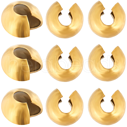 CREATCABIN 80Pcs PVD Vacuum Plating 304 Stainless Steel Crimp Beads Covers STAS-CN0001-66-1